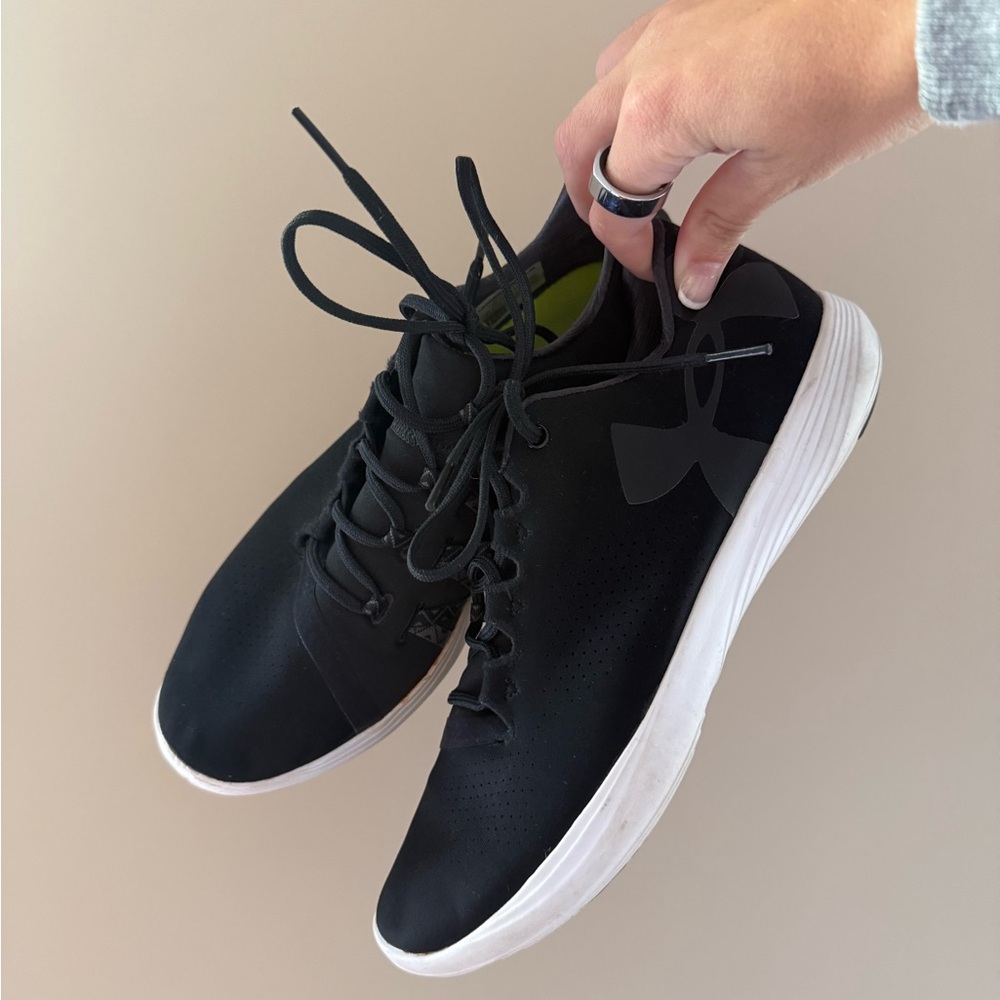 Under Armour Black and White Running Shoes